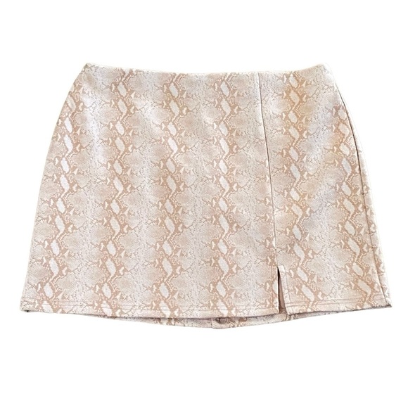 Honey Belle Dresses & Skirts - Honey Belle Tan Snakeskin Mini Skirt Large New Stretch Boho Y2K Festival Style
